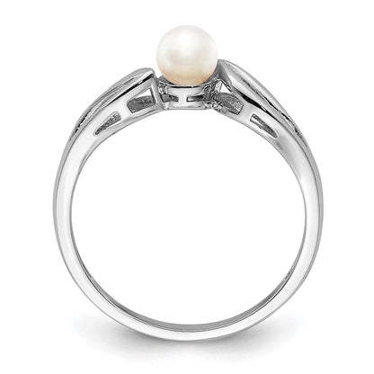 Sterlingsilber Rhodiniert Fw Zuchtperle Ring