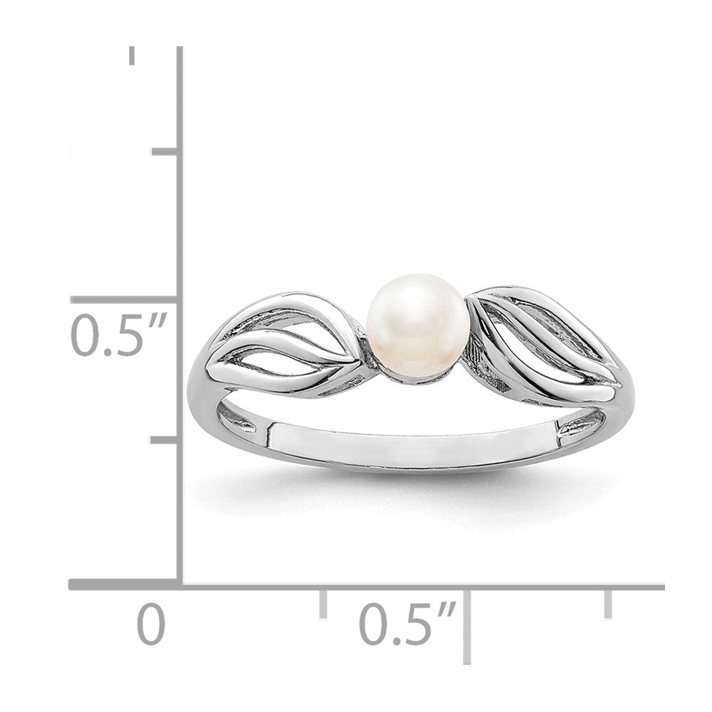 Sterlingsilber Rhodiniert Fw Zuchtperle Ring