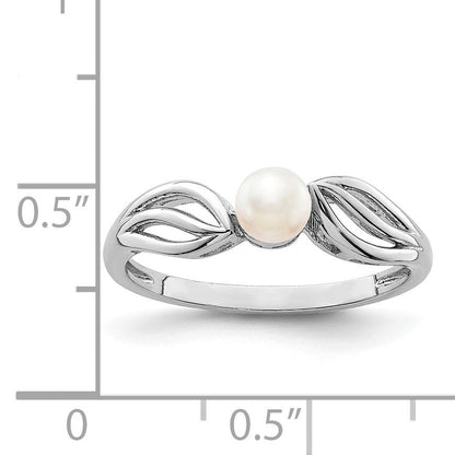 Sterlingsilber Rhodiniert Fw Zuchtperle Ring