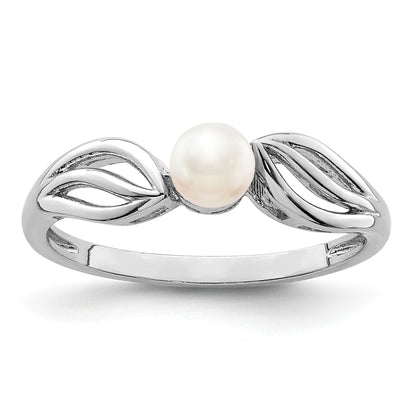Sterlingsilber Rhodiniert Fw Zuchtperle Ring