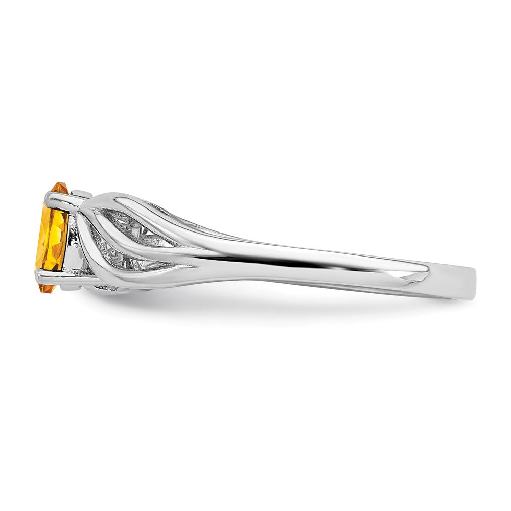 Sterlingsilber Rhodiniert Citrin Ring