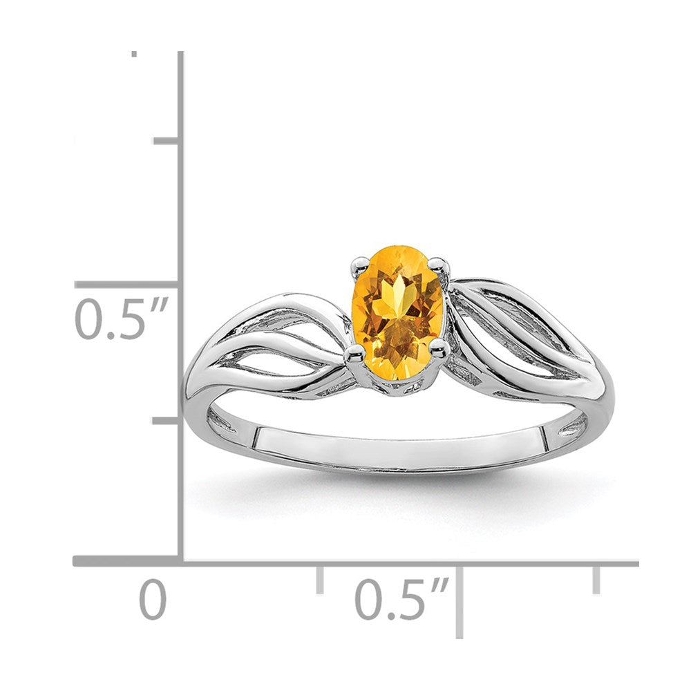 Sterlingsilber Rhodiniert Citrin Ring