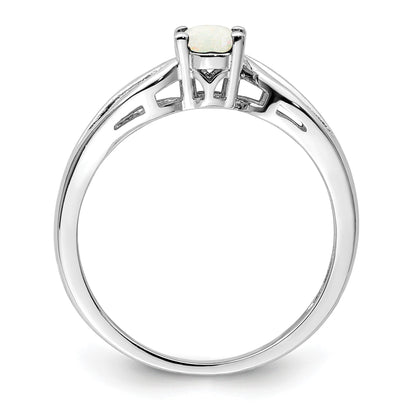 Sterlingsilber Rhodiniert Erzeugt Opal Ring