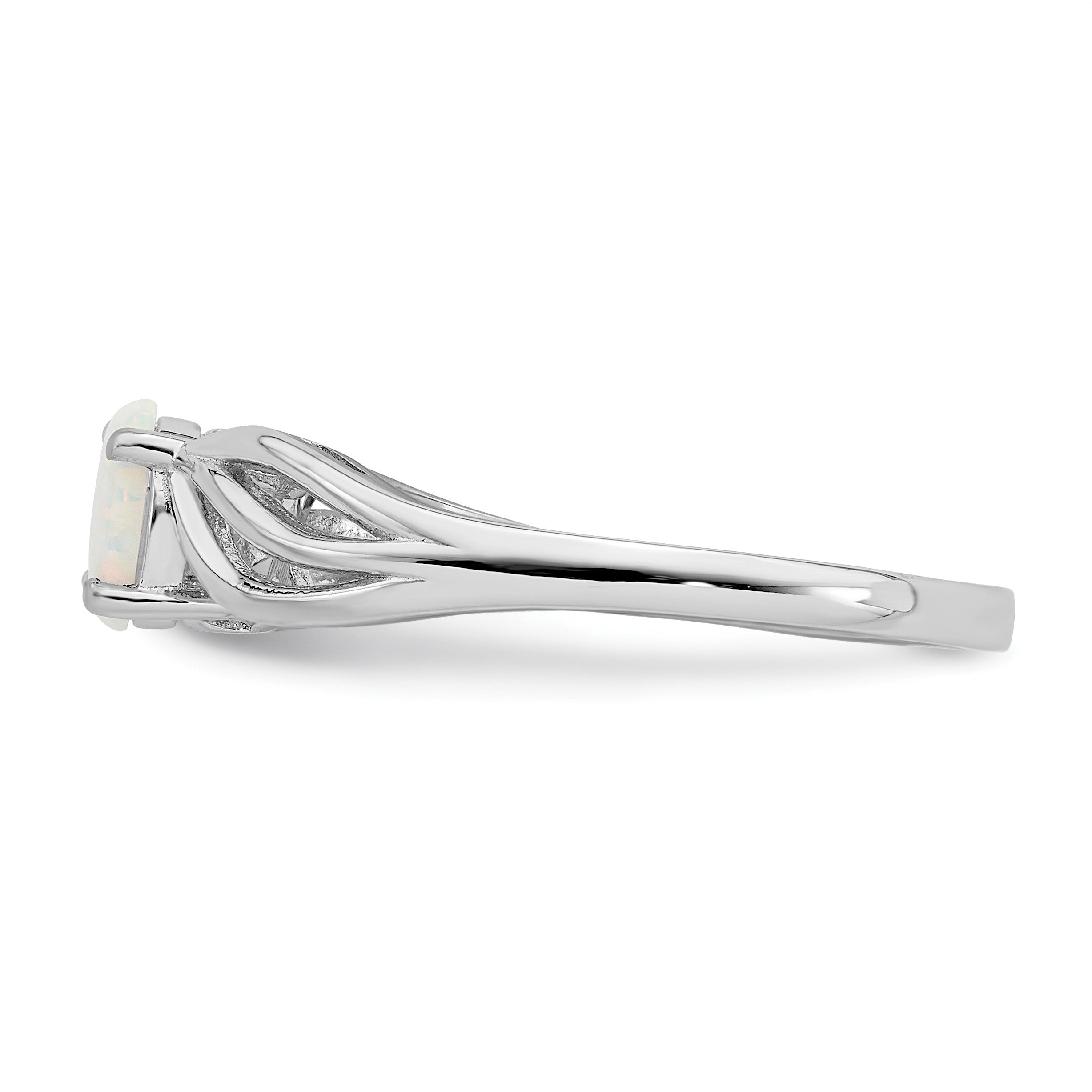 Sterlingsilber Rhodiniert Erzeugt Opal Ring
