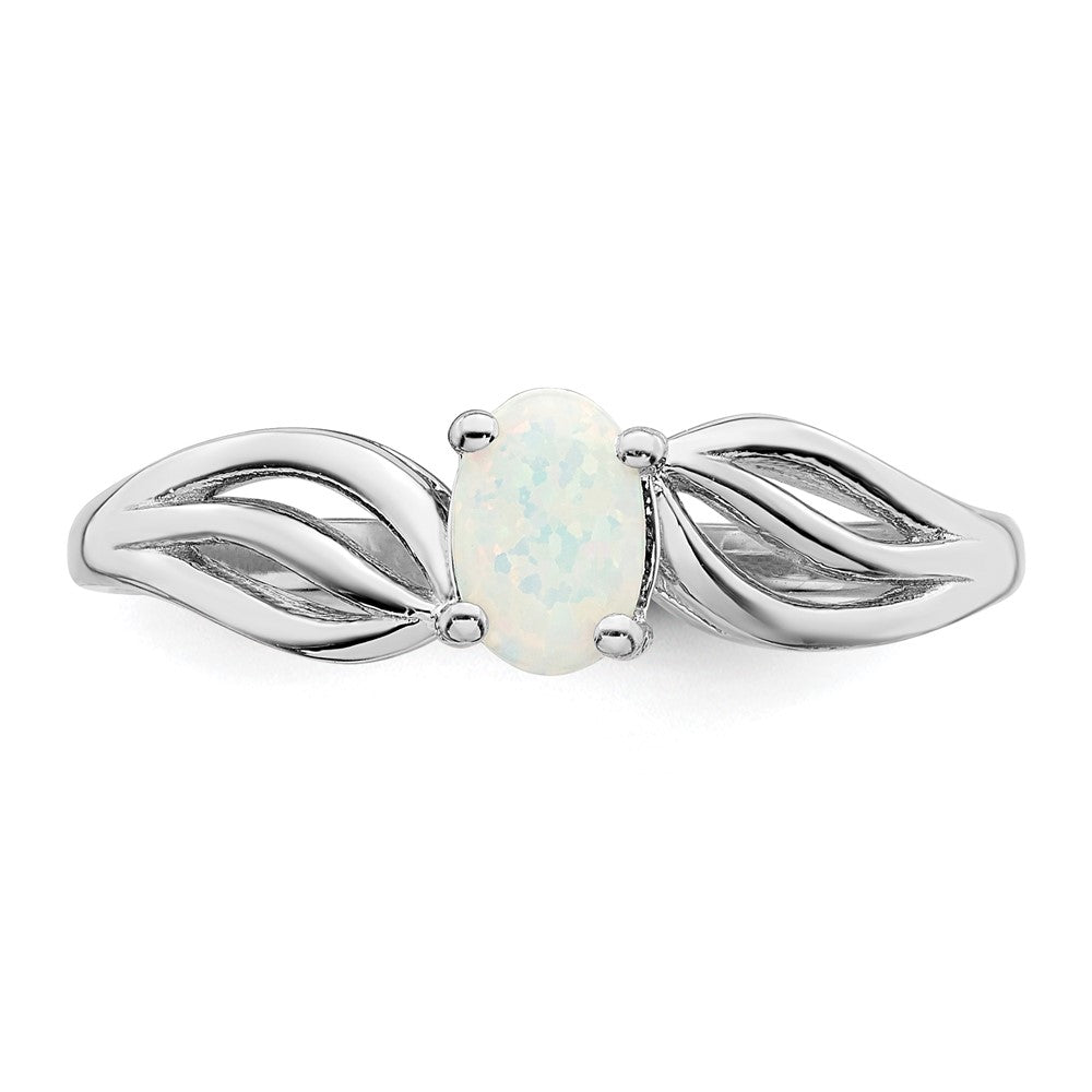 Sterlingsilber Rhodiniert Erzeugt Opal Ring
