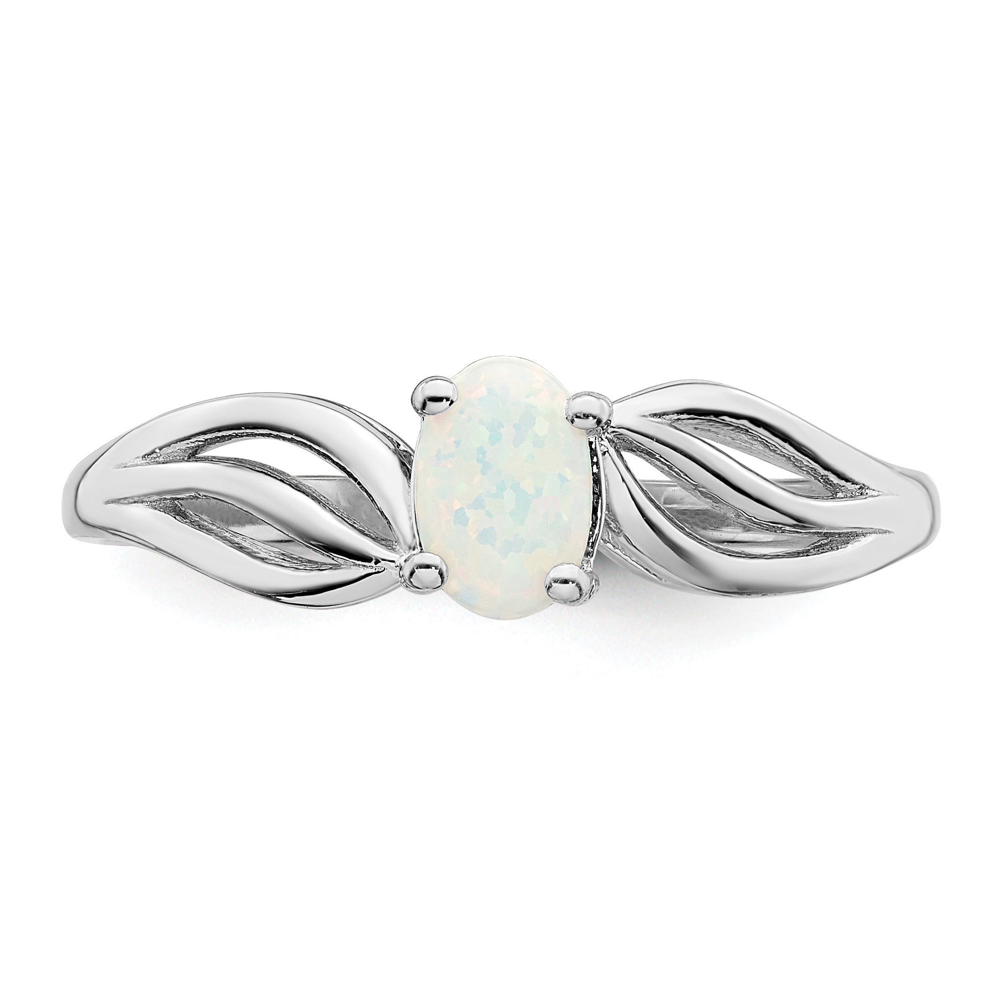 Sterlingsilber Rhodiniert Erzeugt Opal Ring