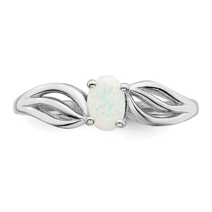 Sterlingsilber Rhodiniert Erzeugt Opal Ring