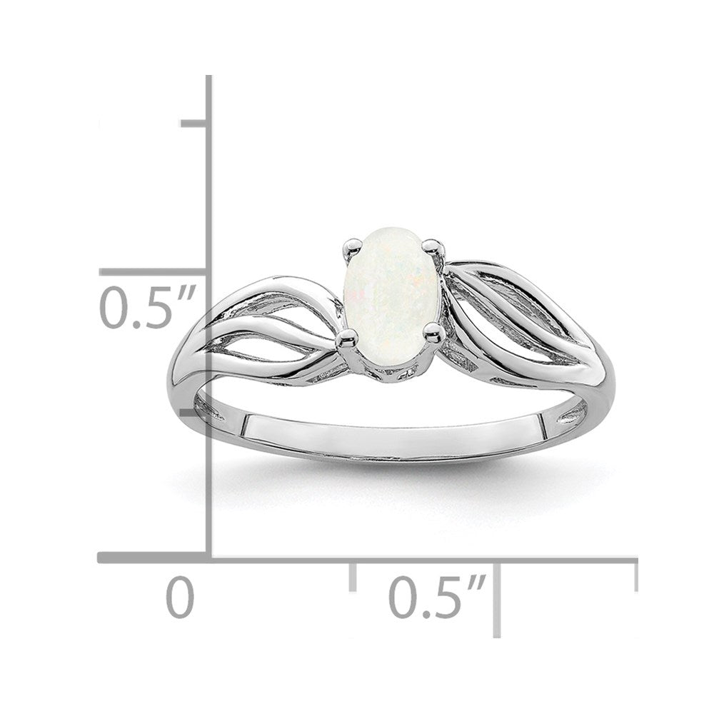 Sterlingsilber Rhodiniert Erzeugt Opal Ring