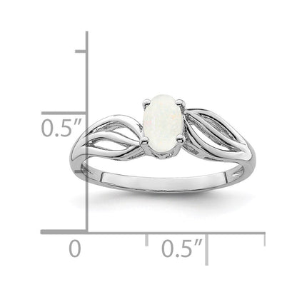 Sterlingsilber Rhodiniert Erzeugt Opal Ring