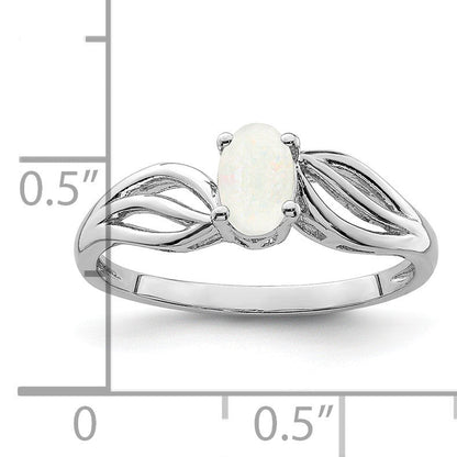 Sterlingsilber Rhodiniert Erzeugt Opal Ring
