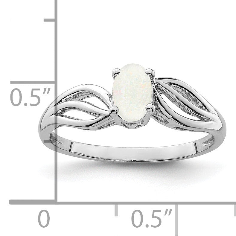Sterlingsilber Rhodiniert Erzeugt Opal Ring