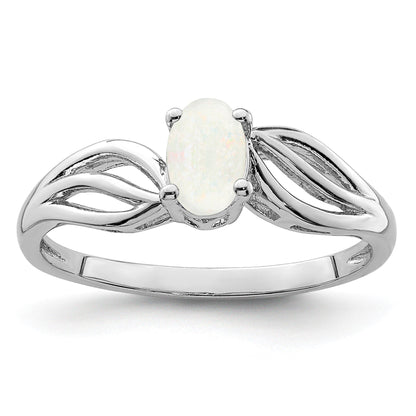 Sterlingsilber Rhodiniert Erzeugt Opal Ring