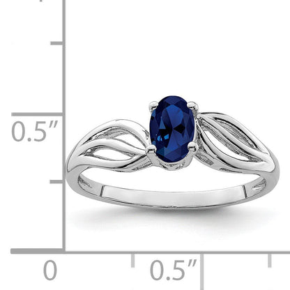 Sterlingsilber Rhodiniert Erzeugt Saphir Ring