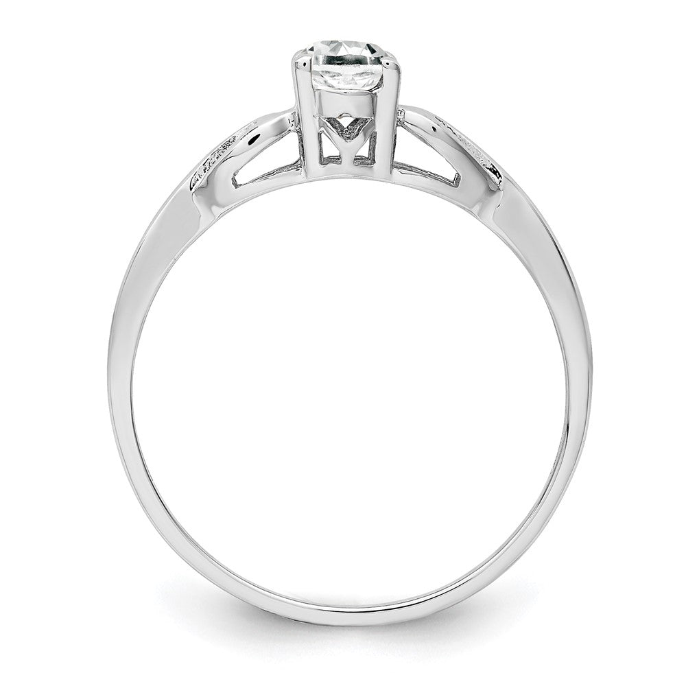 Sterlingsilber Rhodiniert Weiß Topas Ring