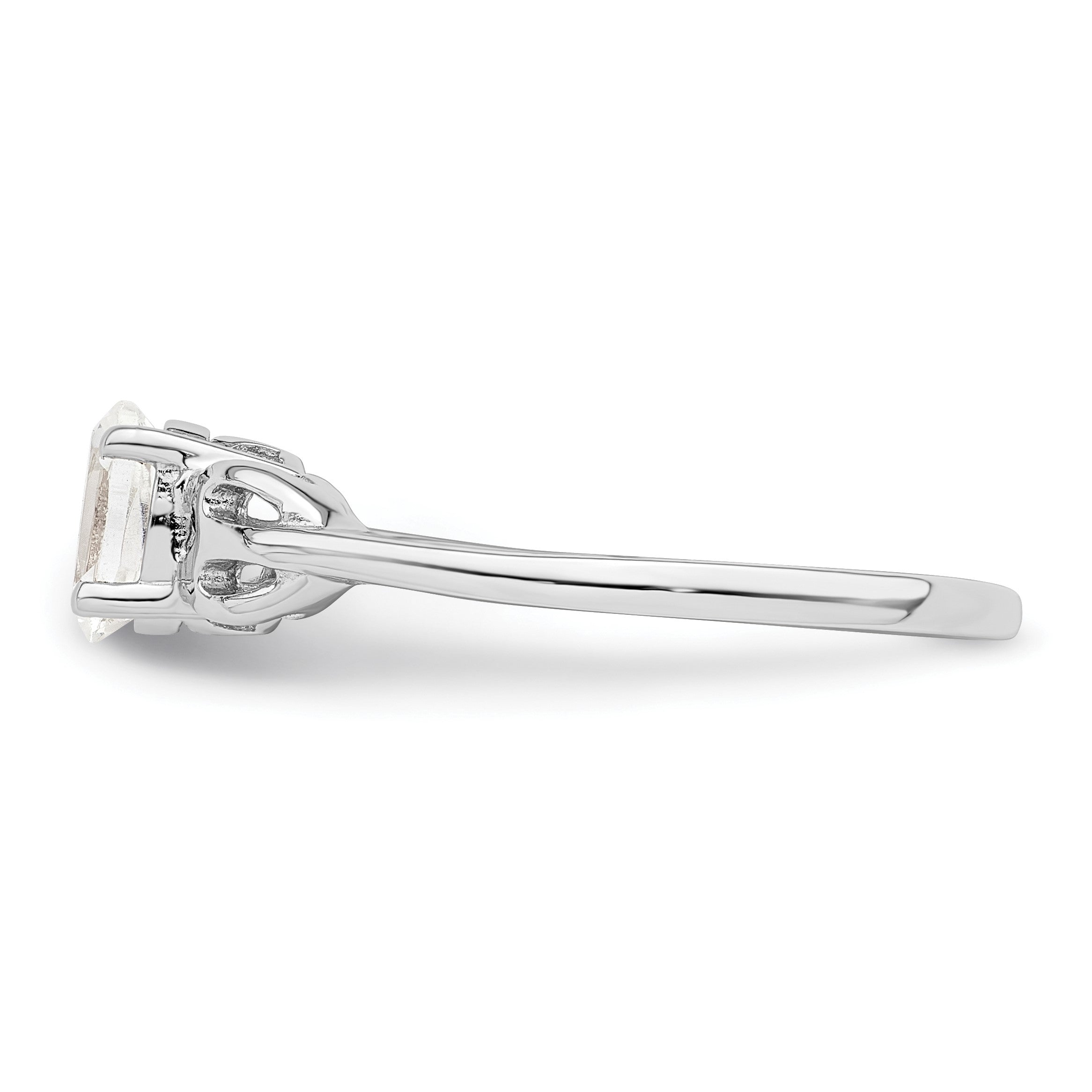 Sterlingsilber Rhodiniert Weiß Topas Ring