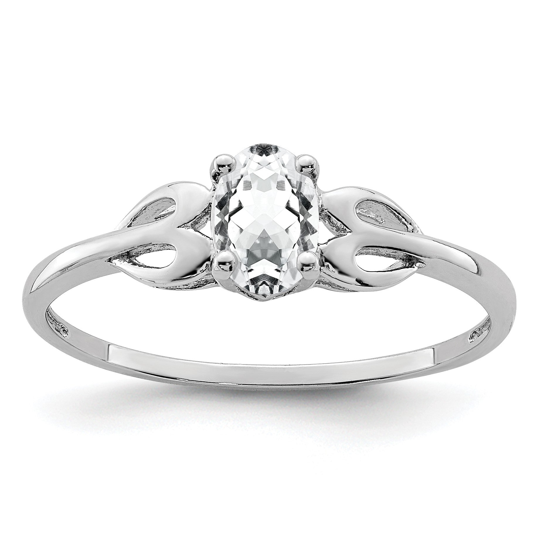 Sterlingsilber Rhodiniert Weiß Topas Ring