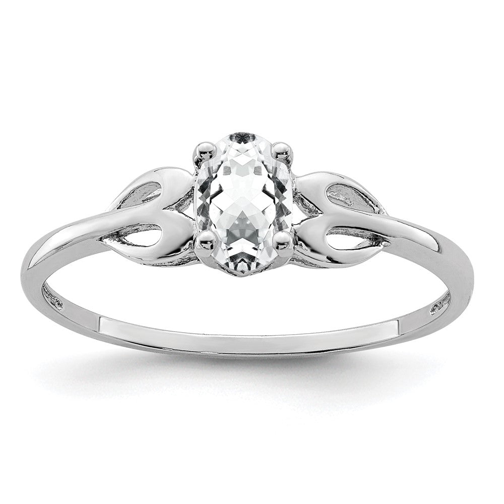 Sterlingsilber Rhodiniert Weiß Topas Ring