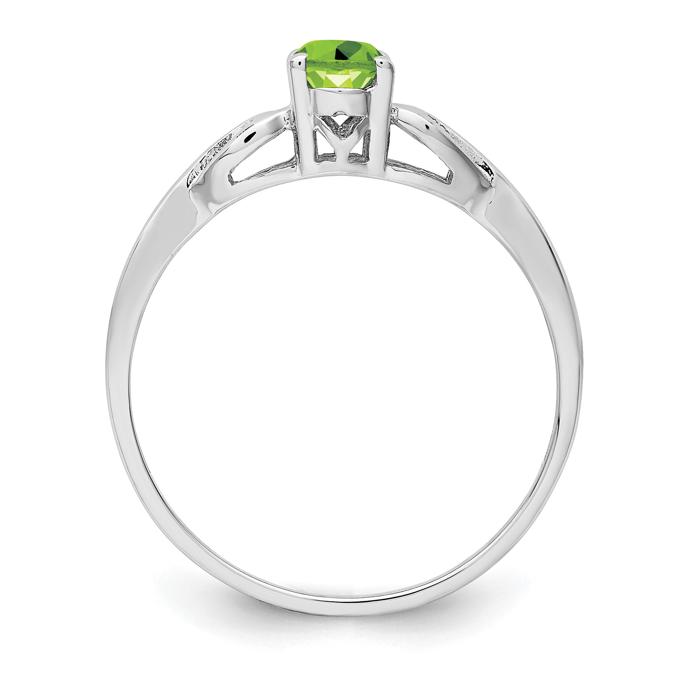 Sterlingsilber Rhodiniert Peridot Ring