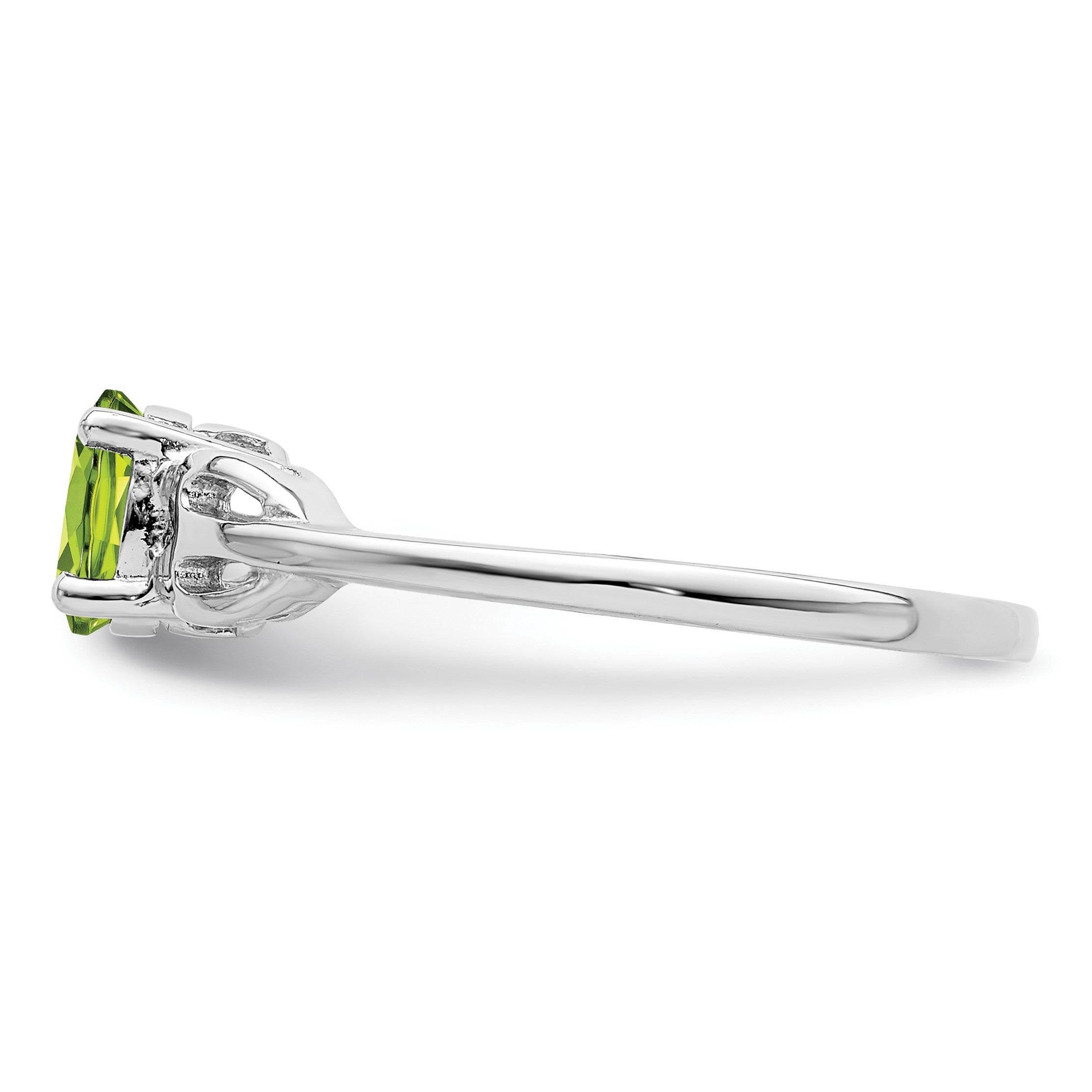 Sterlingsilber Rhodiniert Peridot Ring
