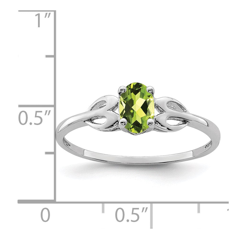 Sterlingsilber Rhodiniert Peridot Ring