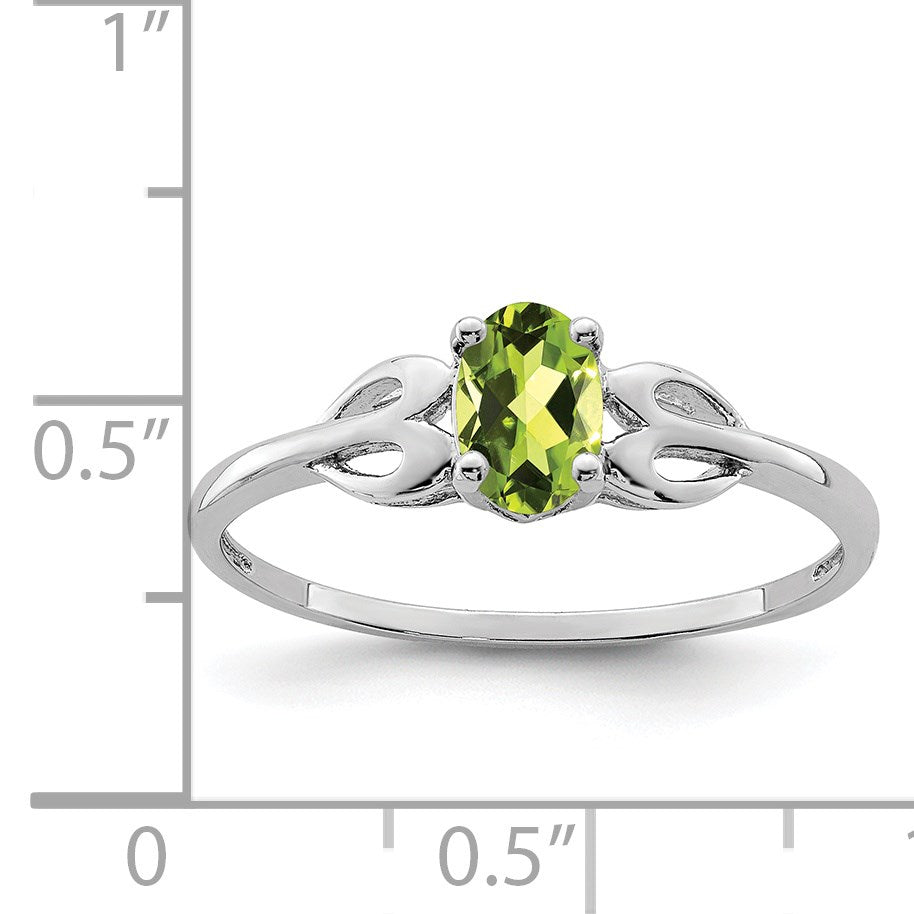 Sterlingsilber Rhodiniert Peridot Ring