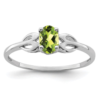 Sterlingsilber Rhodiniert Peridot Ring