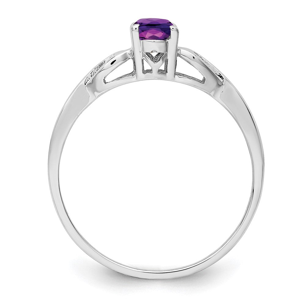 Sterlingsilber Rhodiniert Amethyst Ring