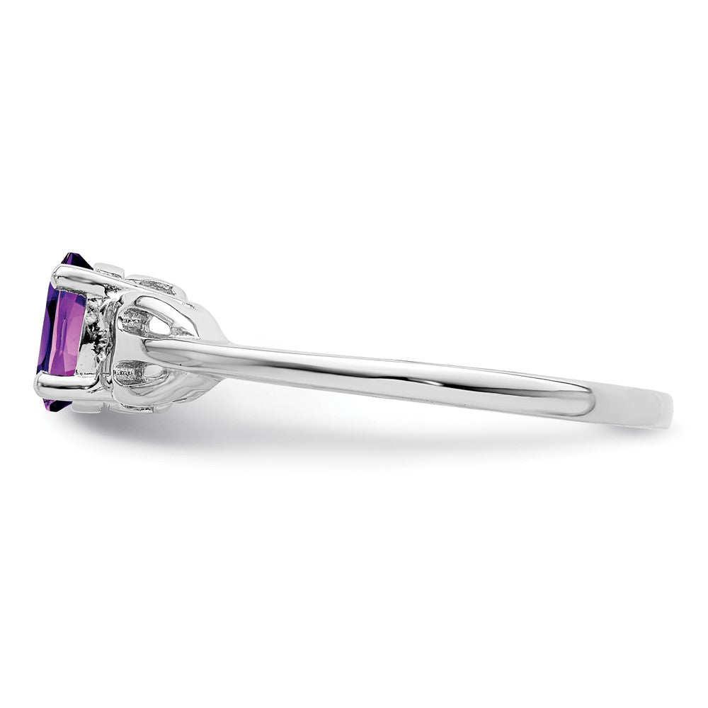 Sterlingsilber Rhodiniert Amethyst Ring
