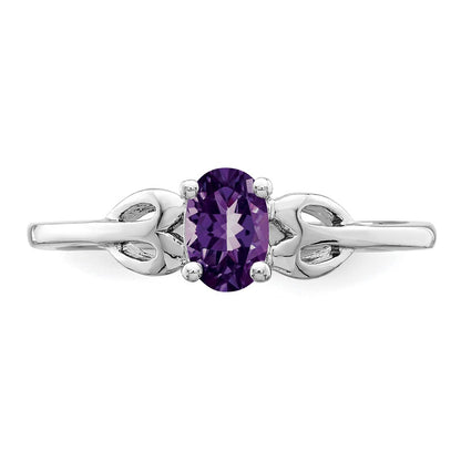 Sterlingsilber Rhodiniert Amethyst Ring