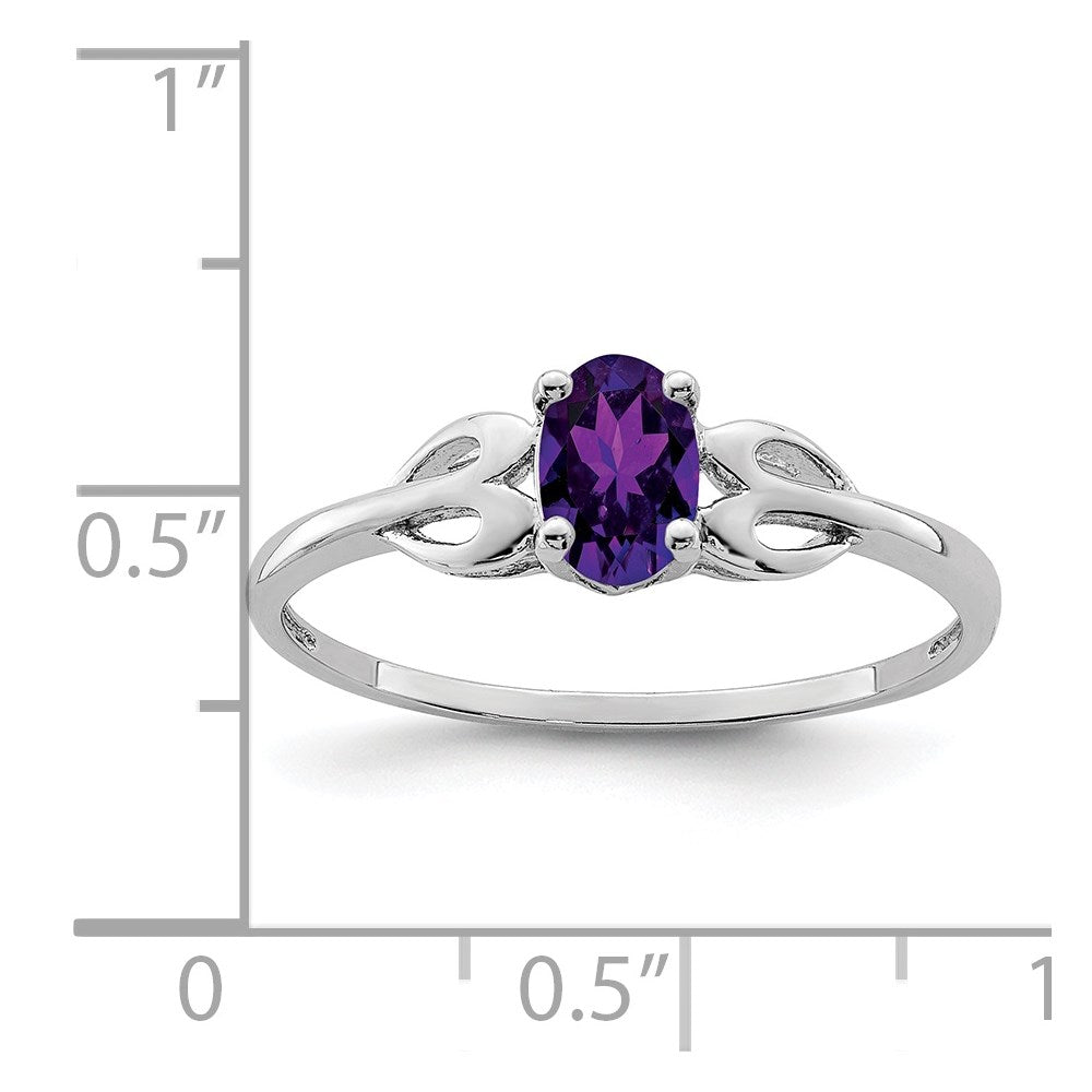 Sterlingsilber Rhodiniert Amethyst Ring
