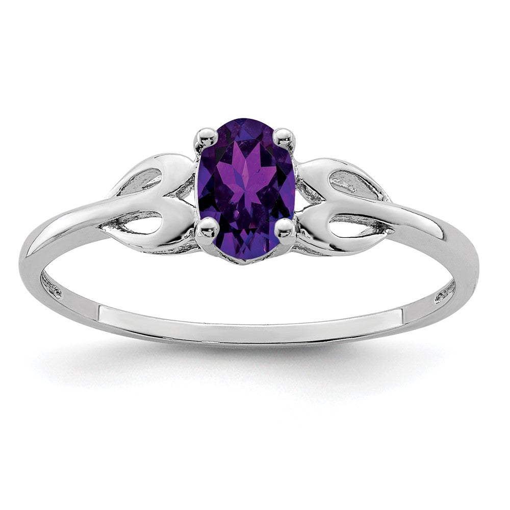 Sterlingsilber Rhodiniert Amethyst Ring