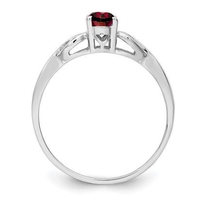 Sterlingsilber Rhodiniert Granat Ring