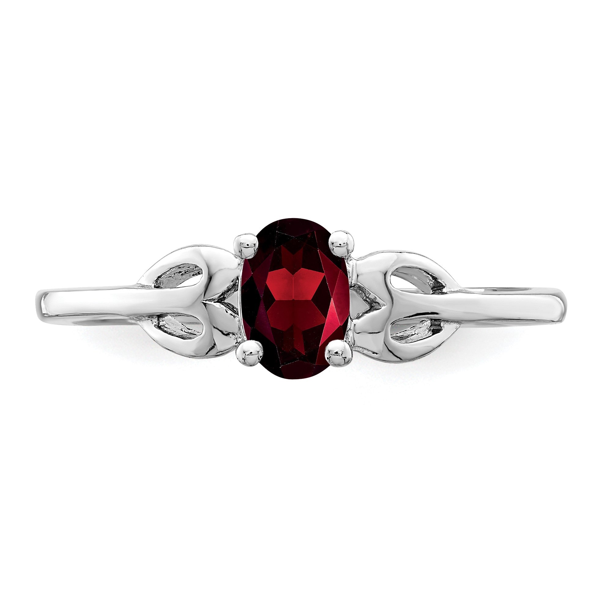 Sterlingsilber Rhodiniert Granat Ring