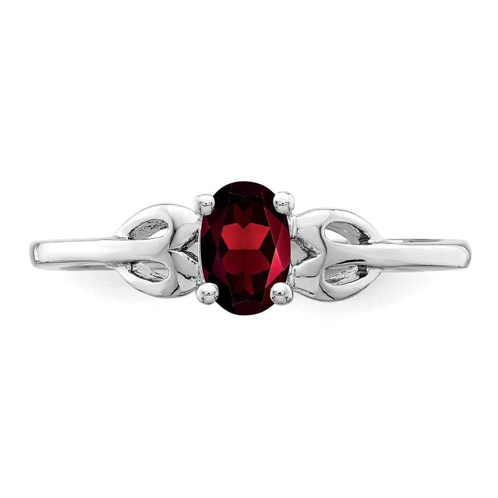 Sterlingsilber Rhodiniert Granat Ring