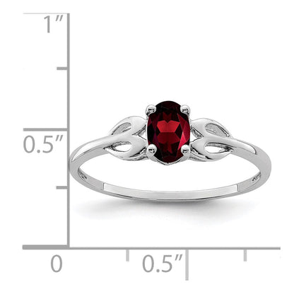 Sterlingsilber Rhodiniert Granat Ring