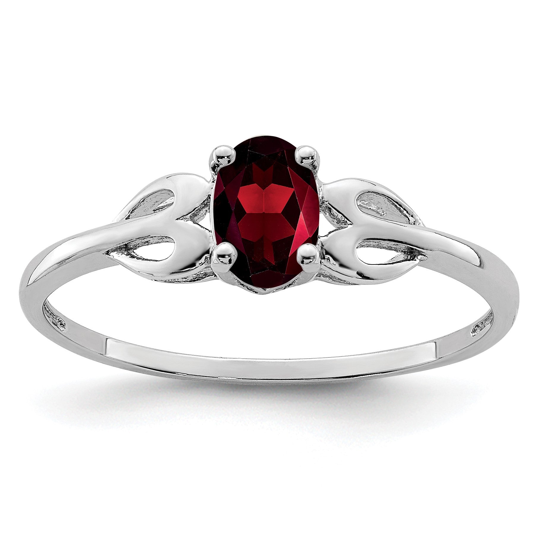 Sterlingsilber Rhodiniert Granat Ring