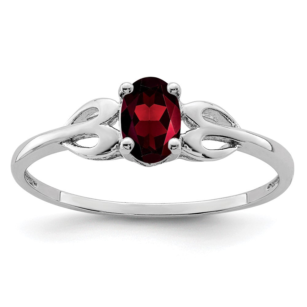 Sterlingsilber Rhodiniert Granat Ring