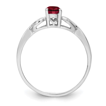 Sterlingsilber Rhodiniert Erzeugt Rubin Ring