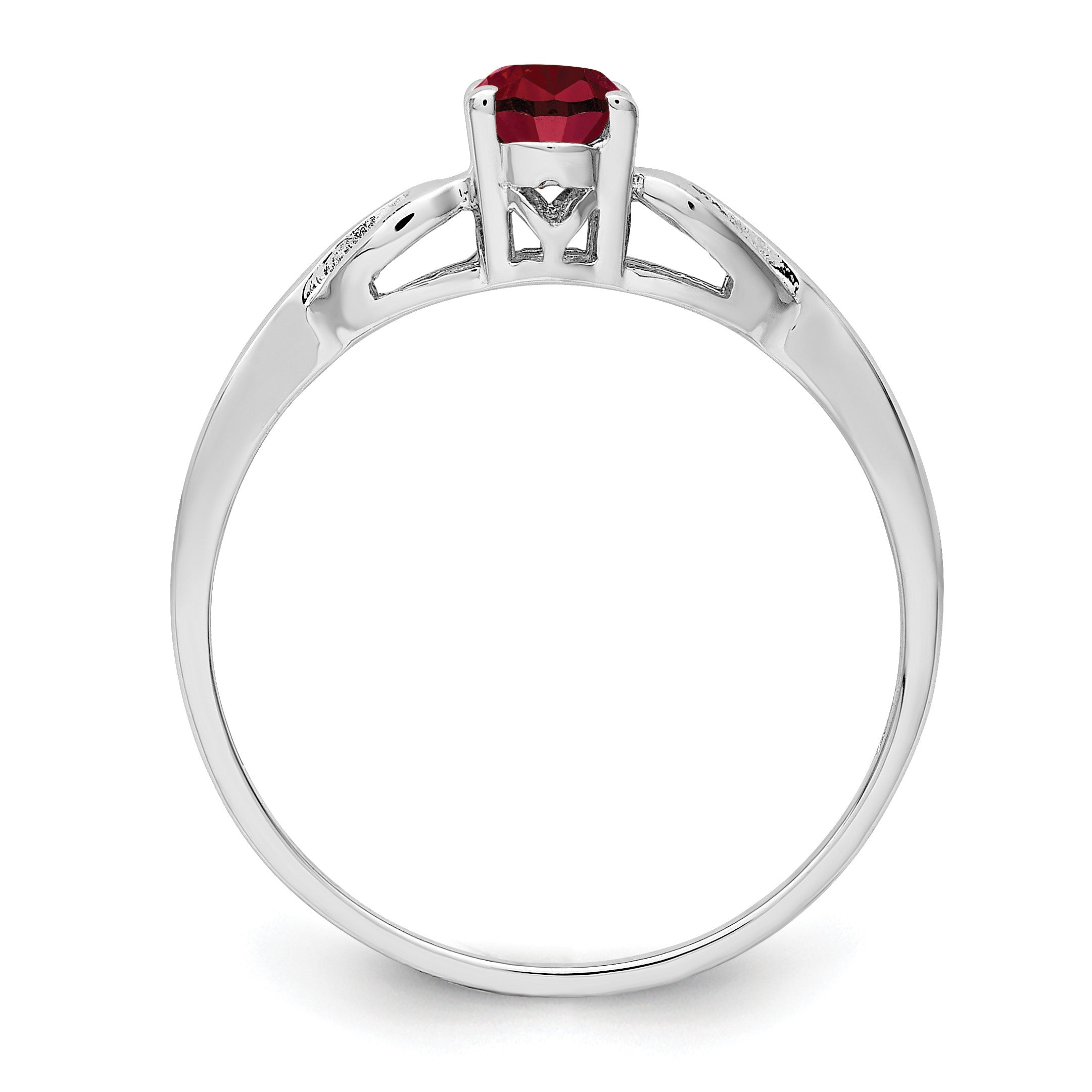 Sterlingsilber Rhodiniert Erzeugt Rubin Ring