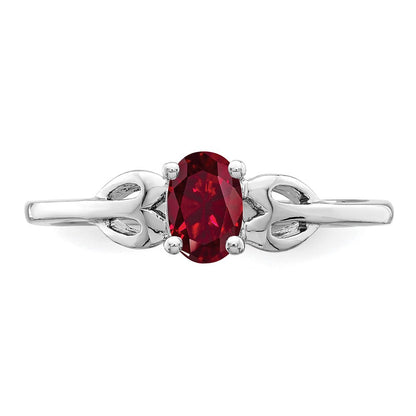 Sterlingsilber Rhodiniert Erzeugt Rubin Ring