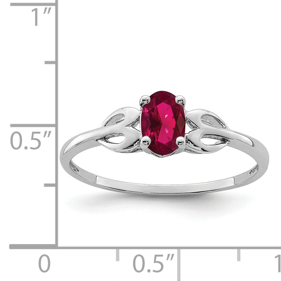 Sterlingsilber Rhodiniert Erzeugt Rubin Ring
