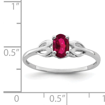 Sterlingsilber Rhodiniert Erzeugt Rubin Ring