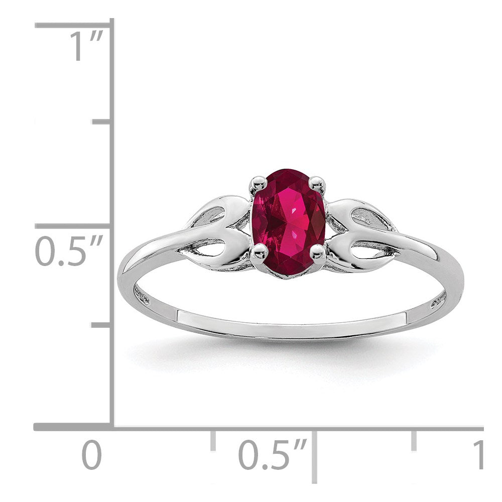 Sterlingsilber Rhodiniert Erzeugt Rubin Ring