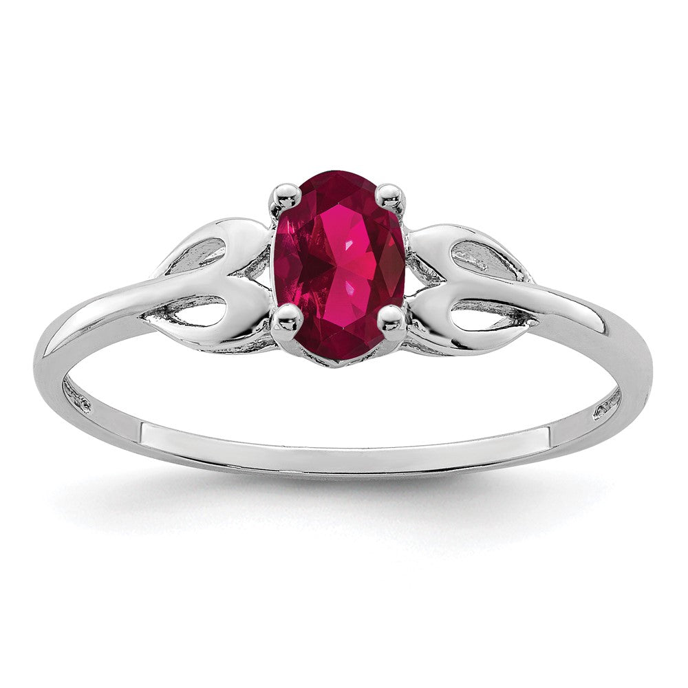 Sterlingsilber Rhodiniert Erzeugt Rubin Ring