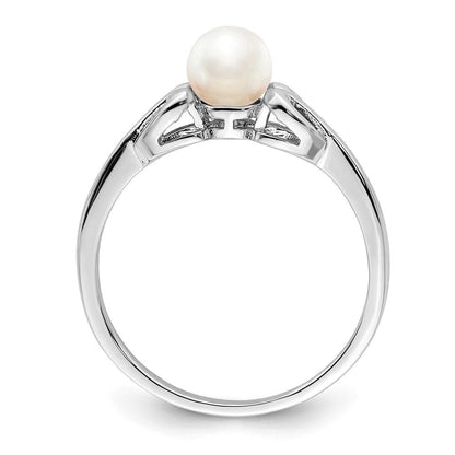 Sterlingsilber Rhodiniert Fw Zuchtperle Ring