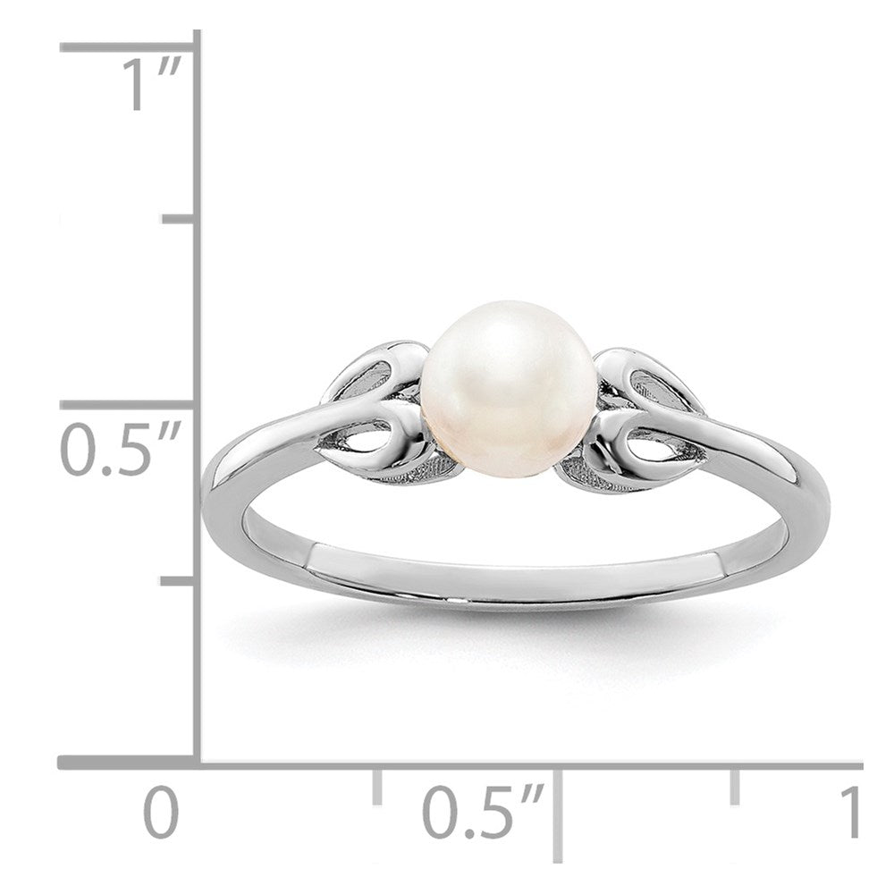 Sterlingsilber Rhodiniert Fw Zuchtperle Ring