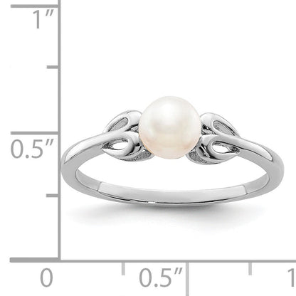 Sterlingsilber Rhodiniert Fw Zuchtperle Ring