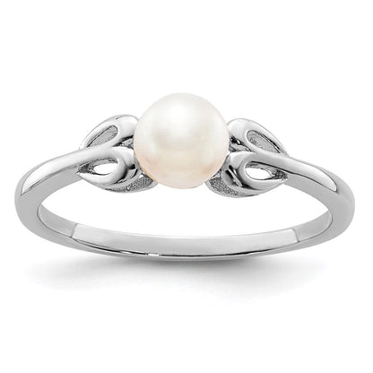 Sterlingsilber Rhodiniert Fw Zuchtperle Ring
