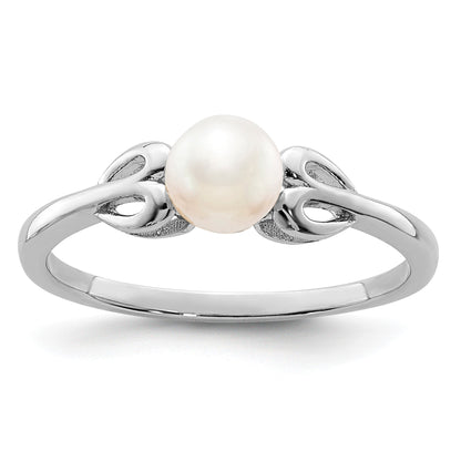 Sterlingsilber Rhodiniert Fw Zuchtperle Ring