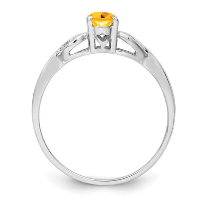 Sterlingsilber Rhodiniert Citrin Ring
